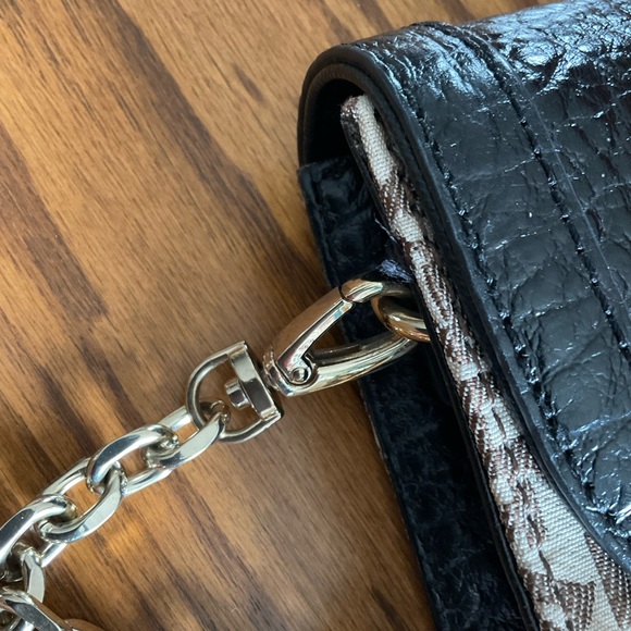 DKNY Black Monogram Clutch/Shoulder Handbag - Picture 10 of 12